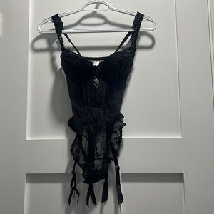 Victoria’s Secret lace teddy bodysuit garter belt